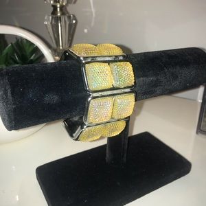 Gorgeous silver and yellow stoned bracelet!